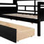 Lit de jour simple avec finition, lattes en bois massif et rangement - cadre de couleur unie, tablettes de chevet, deux tiroirs-883544450-883544452
