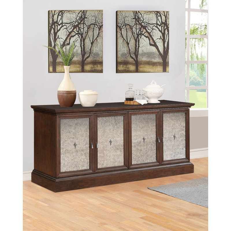 Acworth 4-door Dining Sideboard Buffet Cabinet Antique Java, Rustic Java