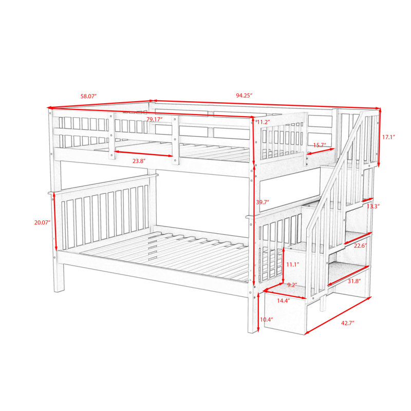 Dilayla Kids Full Over Full Bunk Bed, Espresso