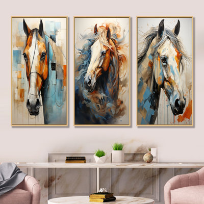 «Horse Grace Portrait», ensemble de 4 reproductions d'art sur toile