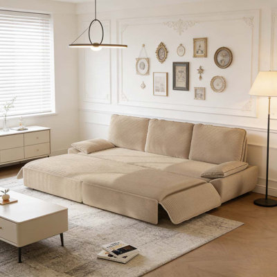 94.5" king size Pull Out Sofa Bed,3-in-1 Convertible Sleeper Sofa