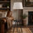 57" Round Sofa Side Table with Lamp and Power Station (1.56/9.9)