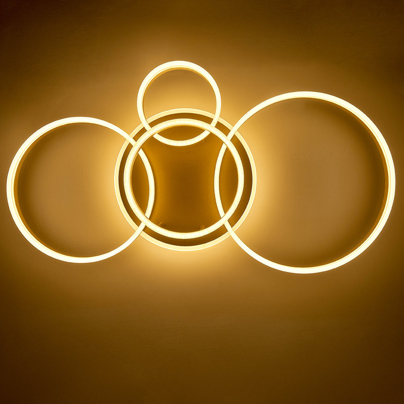 Tavin 5-Light 110cm Golden Loops LED Semi Flush Mount Light