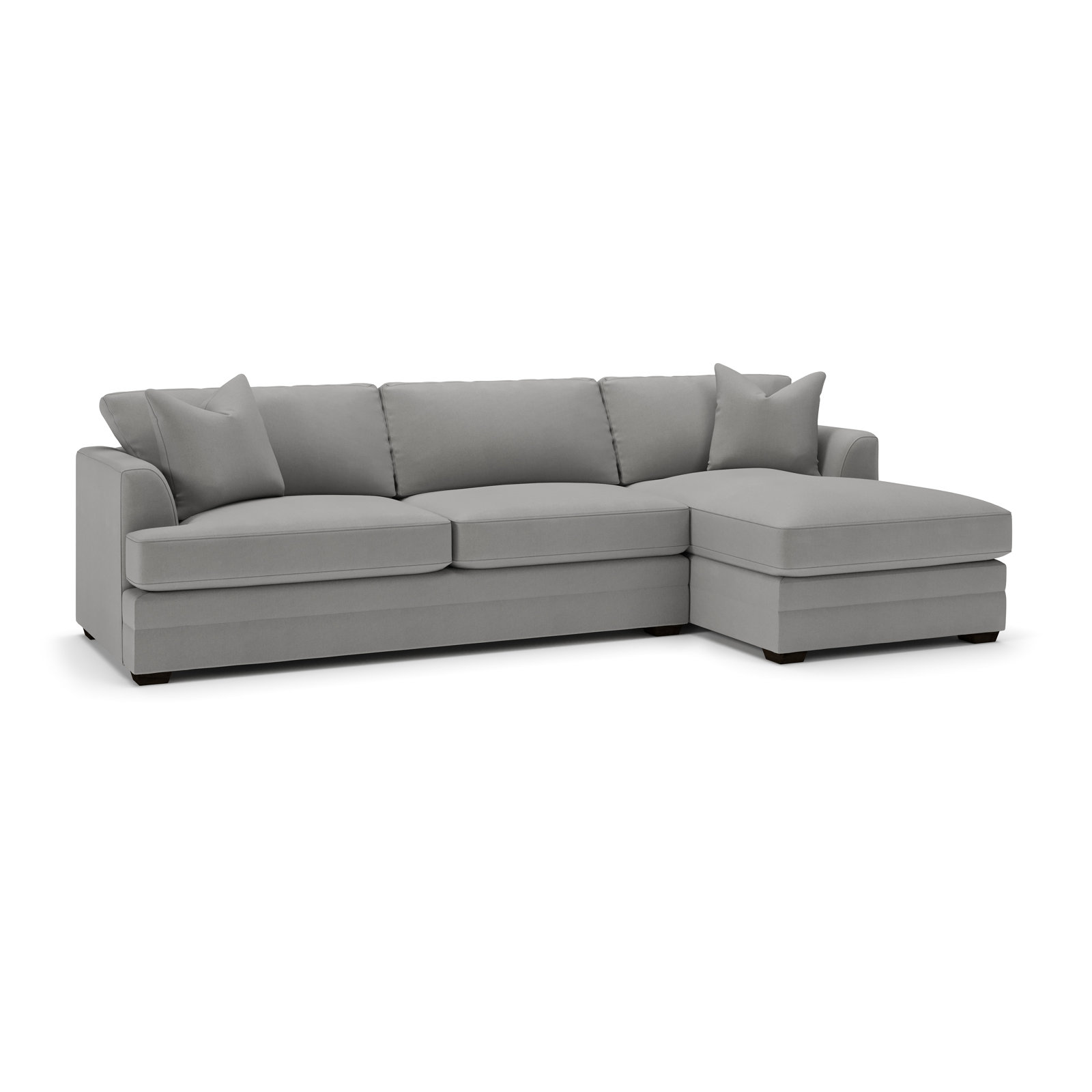 Edan Chaise Sectional, Right Hand Facing, Bayou Light Gray Canvas