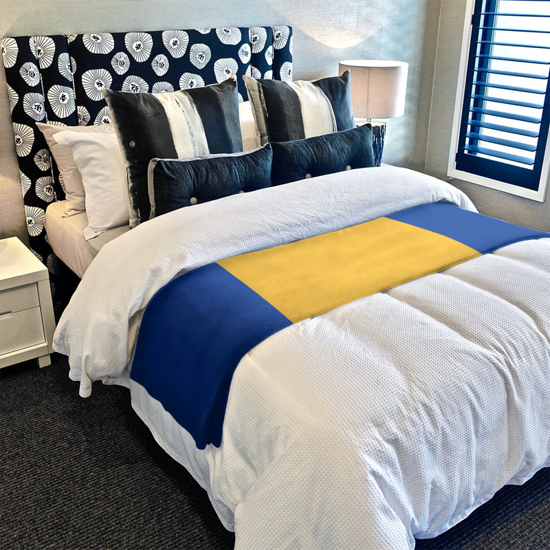 Sewn Throw Blanket, 60" W x 80" L, Blue/Gold Middle