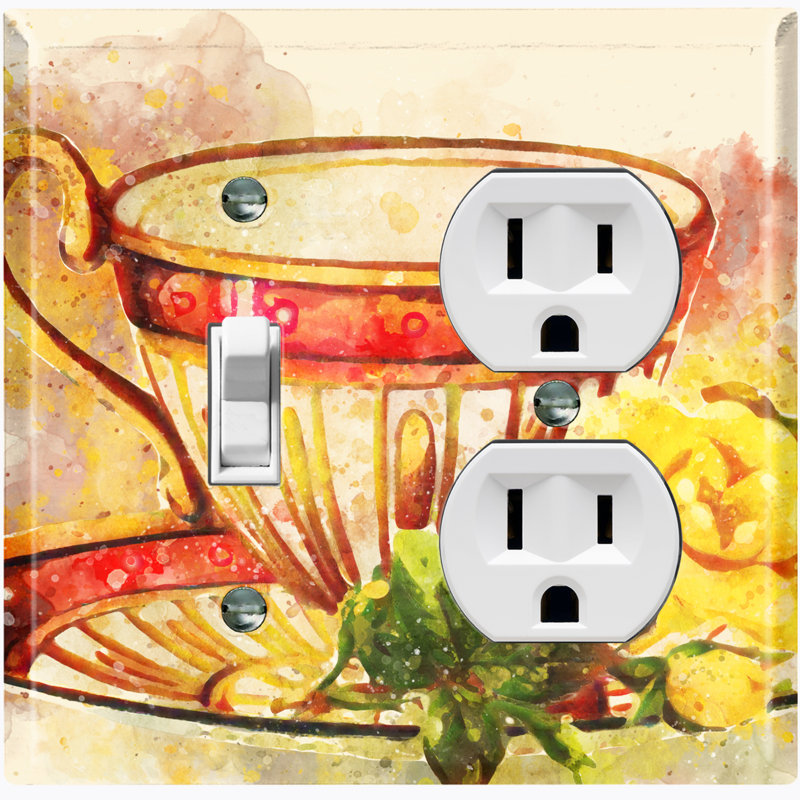 Patterned 2 - Gang Standard Combination Wall Plate