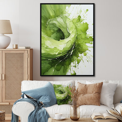 Green And White Whsipering Abstract Spiral IV - Abstract Spirals Wall Art