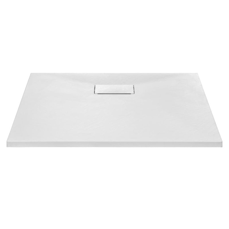 VidaXL Shower Base Pan with Center Drain Shower Tray Bath Pan SMC Rectangular, White