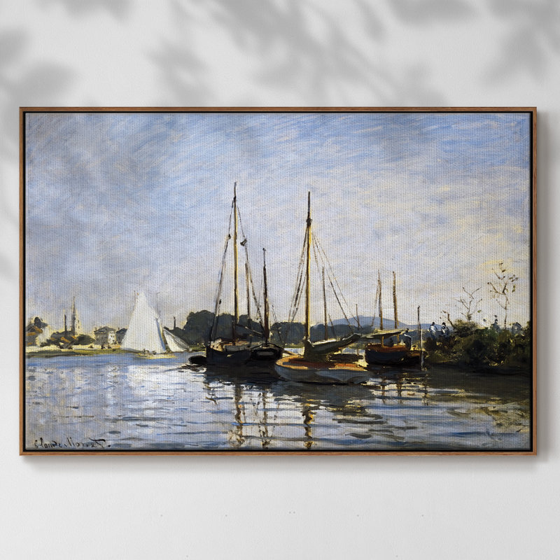 «Pleasure Boats, 1872», reproduction d'art sur toile, H 25 po x l 37 po x P 2 po, Toile avec cadre noyer