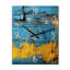 Echos d'Ukraine - horloge murale rétro bleue et jaune-99637962