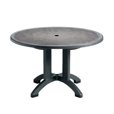 Aquaba Round Foldable Outdoor Dining Table Umbrella Hole , 48 " W 48 " D