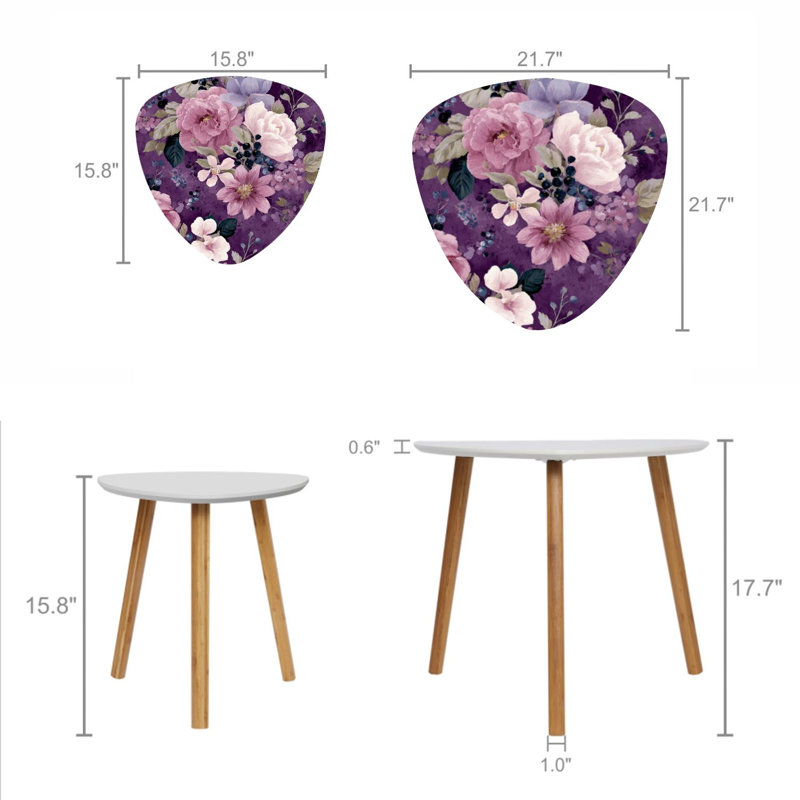 Ensemble de 2 tables basses gigognes Triangle