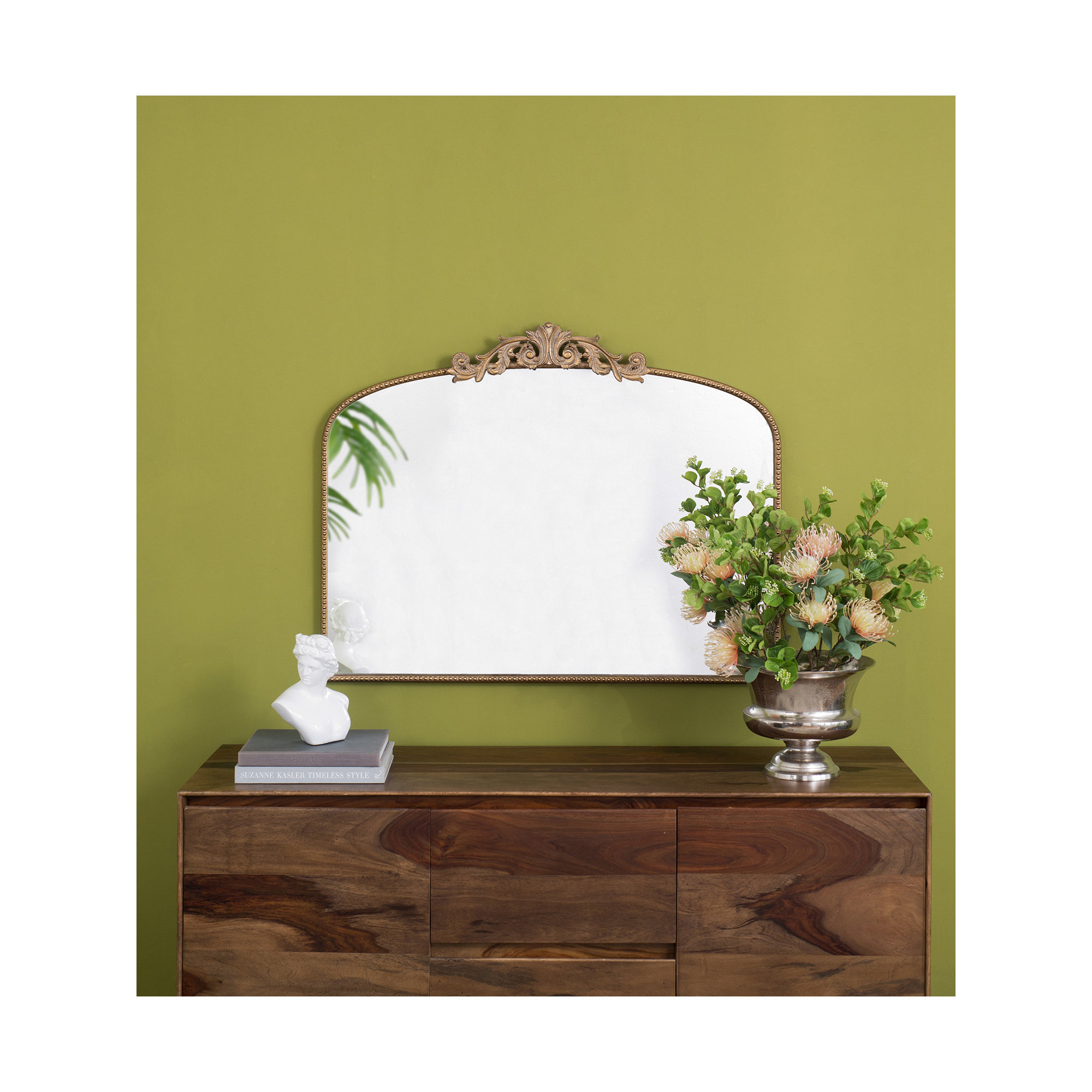 Emmeline Metal Arch Mirror, 31" x 40", Gold