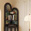 Armoire de coin noire en bois massif
