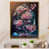 Toile avec cadre flottant or