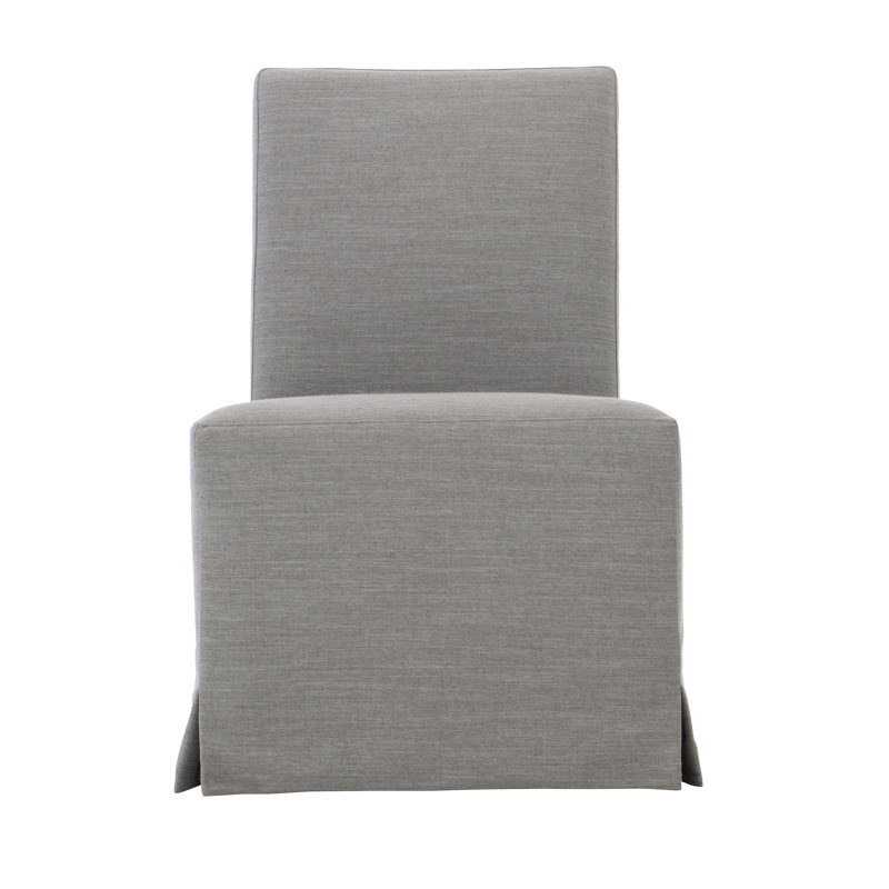 Gray Linen Upholstered Parsons Side Chair