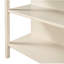 Îlot de cuisine fixe en bois massif de 45 pouces de style champêtre, îlot de salle à manger en bois d'hévéa, avec 2 tablettes ouvertes, noyer et blanc crème