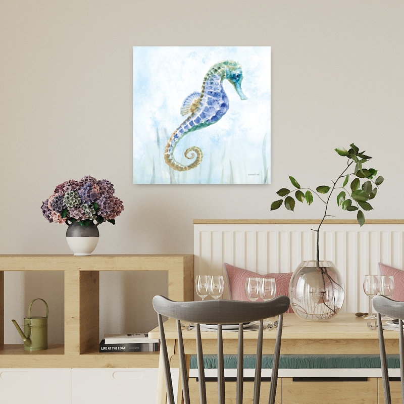 Hippocampe sous-marin nageant II, art côtier, H 18 po x l 18 po