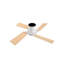 48'' Flush Mount Ceiling Fan with Light 4 Two-colour Blades, Dimmable, 6-Speed Reversible DC Motor Ceiling Fan Remote, White and Wood Grain -384645957-384645958