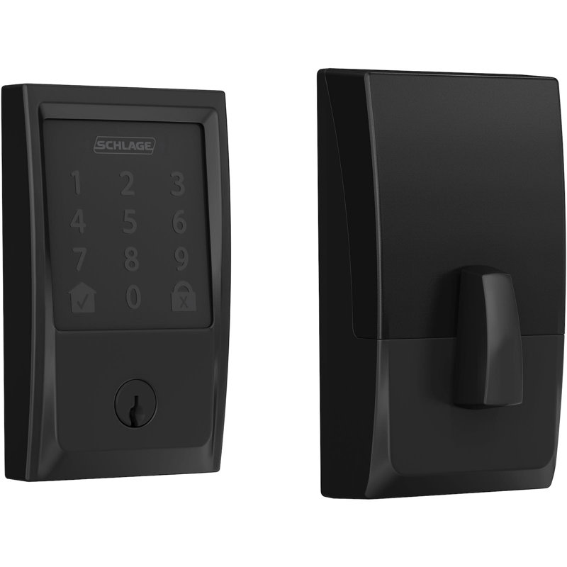 Encode Smart WiFi Deadbolt with Century Trim, Matte Black, Yes