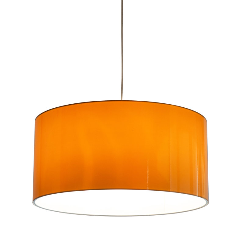 Metallic Drum Pendant Shade, Orange, 10" H x 13" W x 13" D