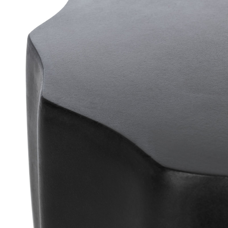 Outdoor Spiro Stone Side Table, Black