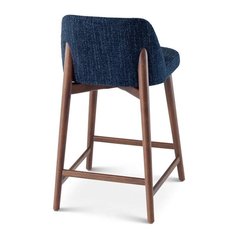 Tonia Bar/Counter Stool - Texan Burnish Guardian Seat - Domasco Frame, Counter Stool (25.5" Seat Height), Blue Mix/Nogal