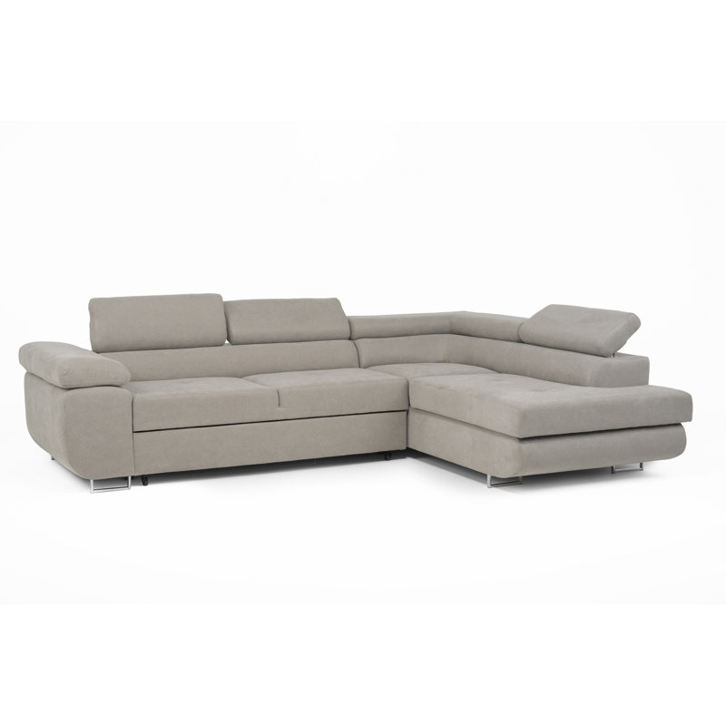 Flavius Corner Sofa Bed, Cream, Right Hand Facing