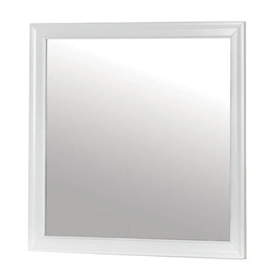 Miroir de commode Ryla, cadre carré de 38 pouces, bois massif de ferme