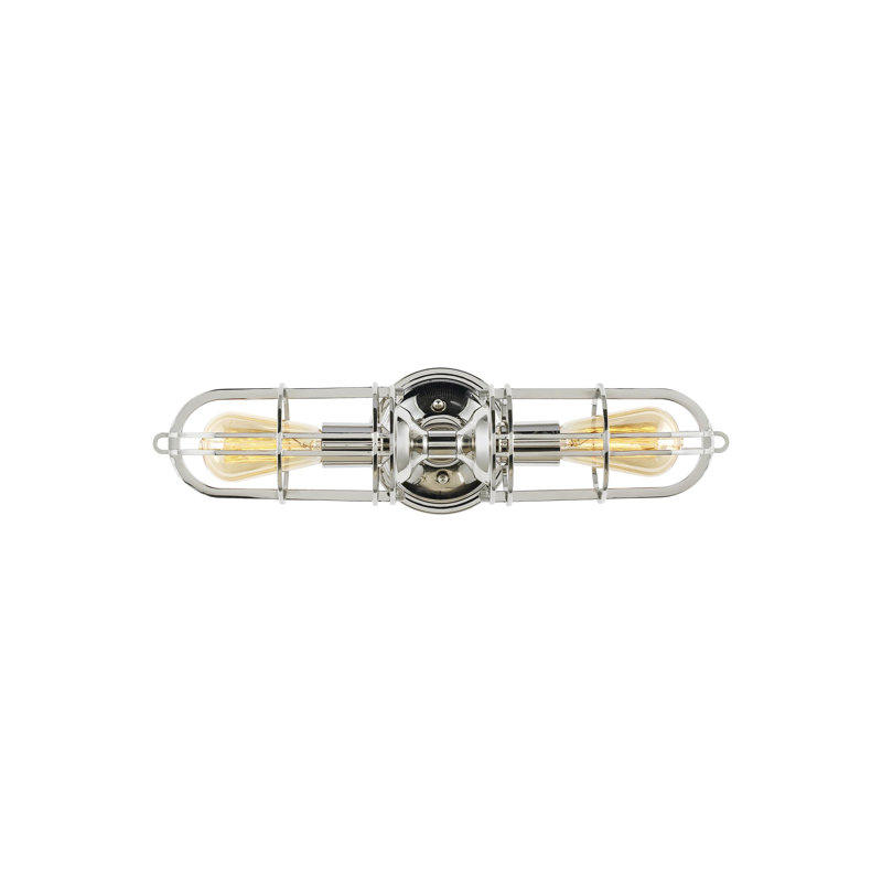 Anning Stainless Steel Armed Sconce, Polished Nickel