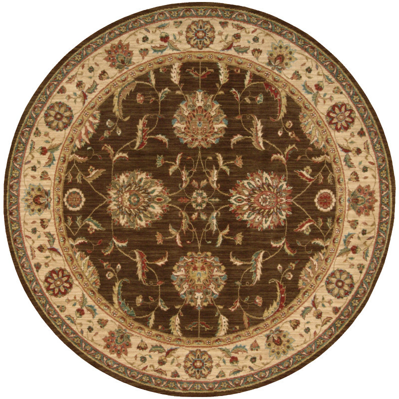 Crownover Wool Oriental Indoor Rug, Round 5'10"