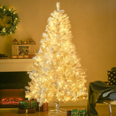 Arbre de Noël artificiel haut 6 pi avec 638 branches, 220 lumières DEL chaudes et ouverture automatique
