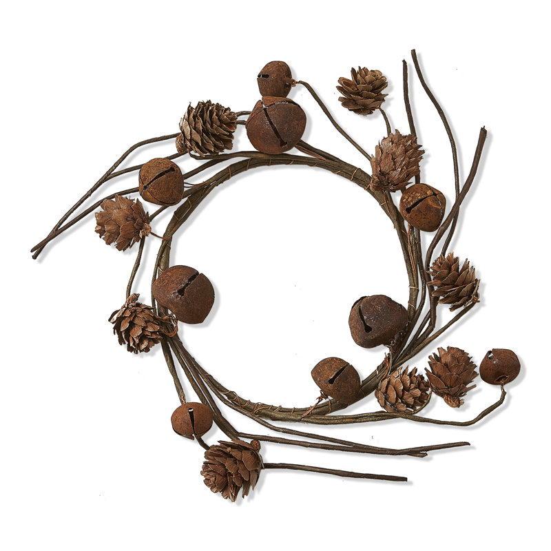 Pinecone And Bell Wreath Small