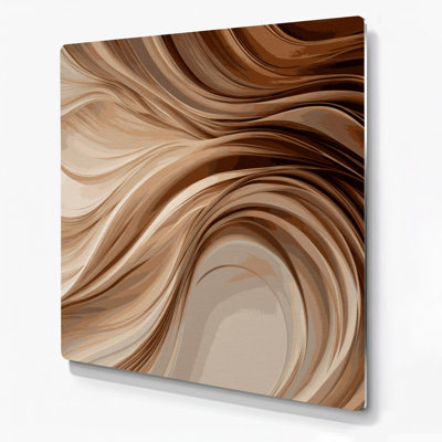 Gradient Abstract 51 Beige Metal Wall Art