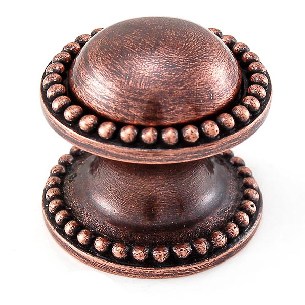 Sanzio Mushroom Knob, 1.25" H x 1.25" W x 1.125" D, Antique Copper