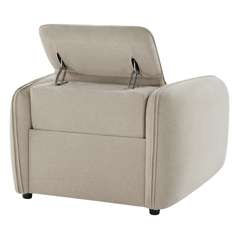 Fauteuil inclinable rembourré Bayne, Chenille élite sable
