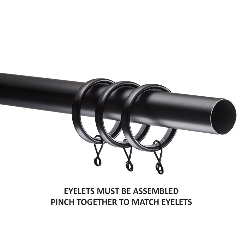Tringle à rideaux simple 1,13 po Furst, Noir, H 3 po x l 96 po x P 6 po