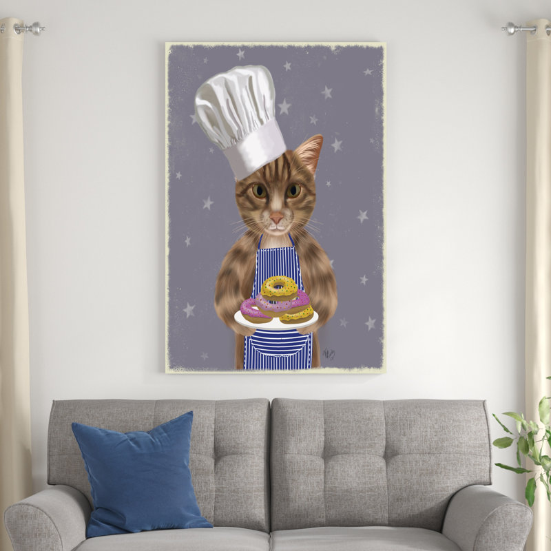 Portrait d'un chef tabby, H 48 po x l 32 po x P 1,25 po