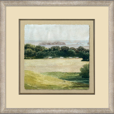 Crackled View to the Coast I - Peinture encadrée sur papier