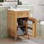 Meuble-lavabo de salle de bain avec lavabo, pieds en bois et tablette réglable