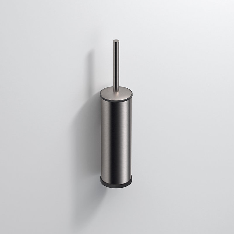 Metal WC Brush Set - White, Brushed Nickel