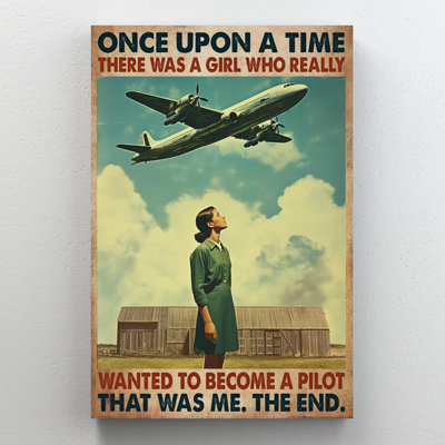 «Kiari A Girl To Being A Pilot», reproduction d'art rectangulaire sur toile tendue sur toile tendue