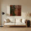 Abstrait couleur champ 70, art mural en métal brun-134029711