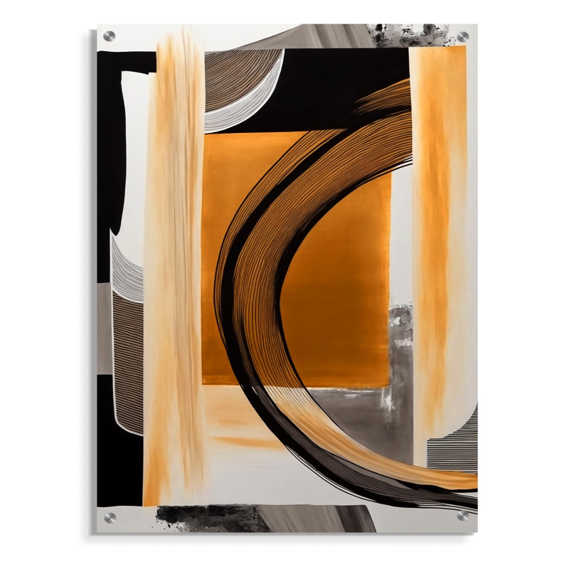 Glam Art déco abstrait III - Décoration murale abstraite en acrylique, H 20 po x l 12 po