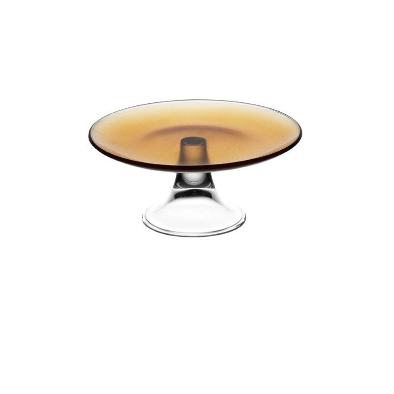 Antibes Glass Cake Stand, Amber