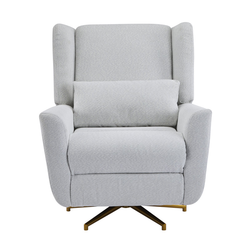 Fauteuil inclinable électrique pivotant, pivotant sur 360 ° avec base 5 étoiles dorée - gris clair, Tissu gris pâle
