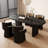 70.87"Nordic minimalist black solid wood dining table-1220037515
