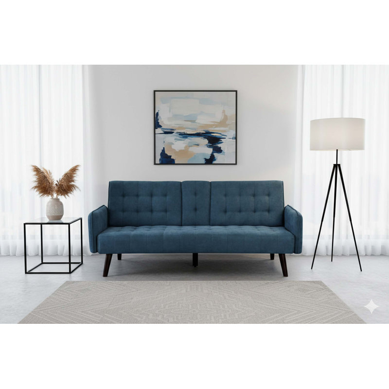 Space-Saving Convertible Sofa Bed with Built-In Table
