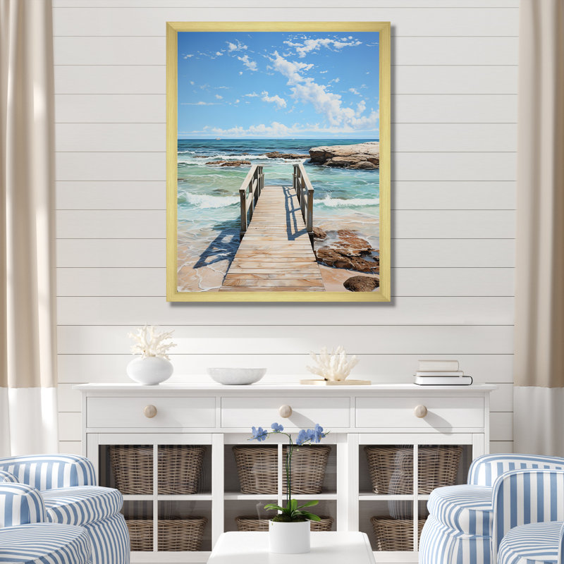 Impression sur toile encadrée «poids et quai», H 32 po x l 24 po x P 1 po, Encadrement doré
