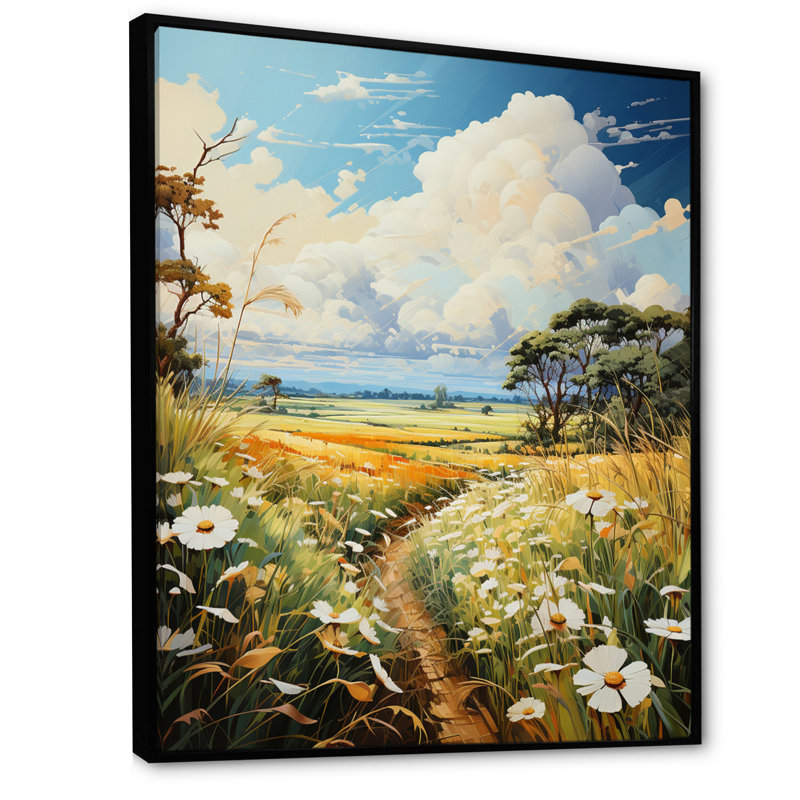 Caydren Meadow Emerald Expanse Meadow - impression, H 40 po x l 30 po x P 1,5 po, Cadre flottant noir